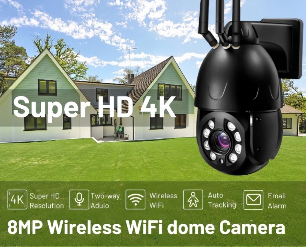 SNOSECURE 8MP 4K 4GWiFi PTZ Speed Dome CCTV Camera outdoor SNO-PTZ80W-4G-80