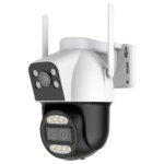 3 Lens PTZ wireless camera with H.265 video compression