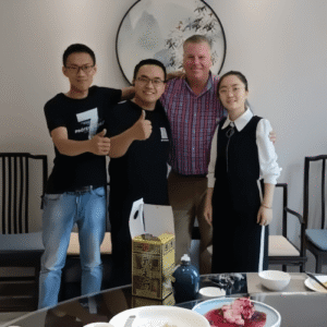 European distributor visiting SNOSECURE office to discuss wholesale solar camera orders