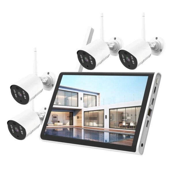 Xmeye 10 inch wireless NVR kit with 4CH 3.0P cameras
