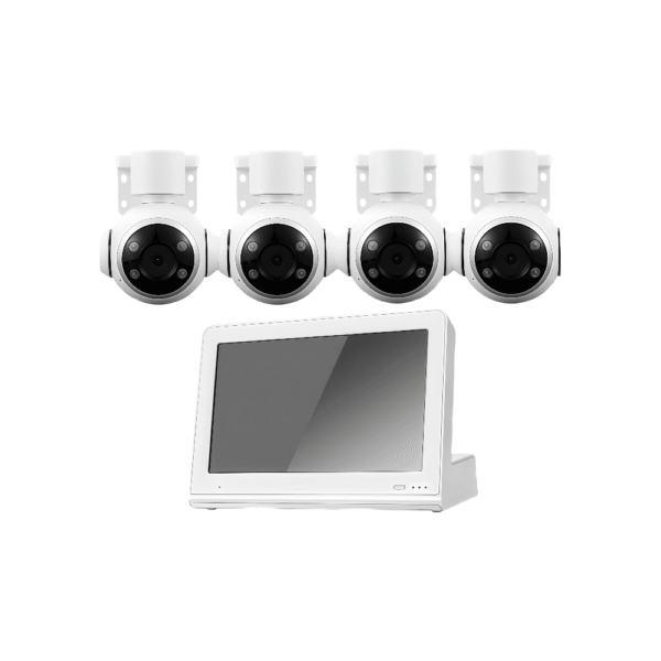 4CH XMEye app remote viewing for 8CH POE security camera system with monitor