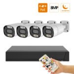 4K 8MP 4CH POE video surveillance camera system with NVR kit