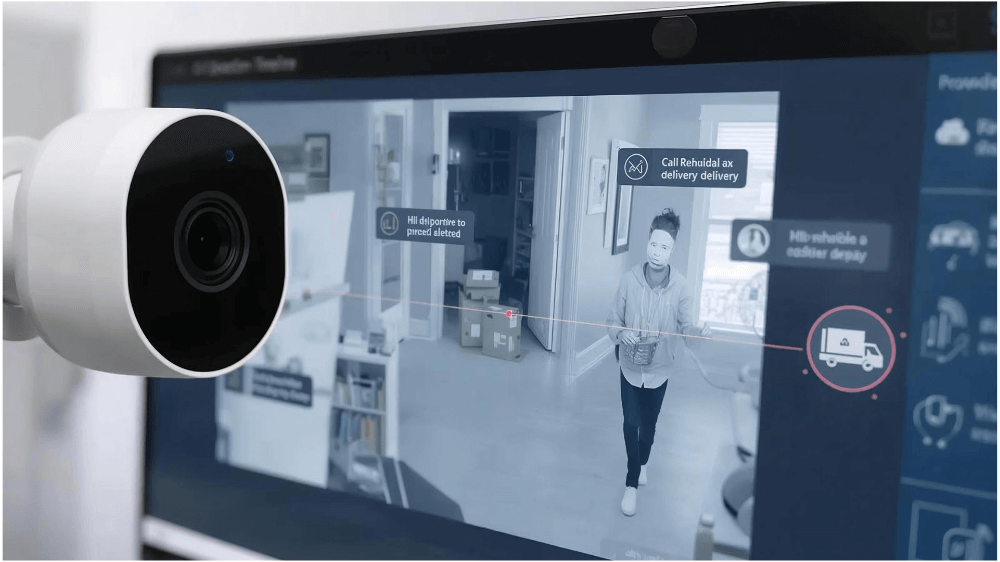 Nest camera AI detection timeline for parcel delivery