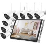 Wireless security camera system with 10 inch monitor and 8 WiFi cameras