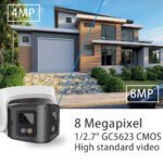 Wide Angle 180° Panoramic Onvif IP Camera 8MP Dual Lens