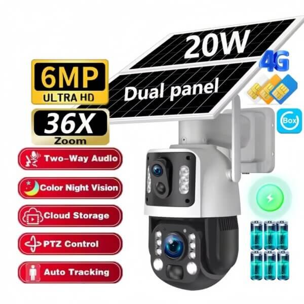 SNOSECURE 36X zoom solar 4G WiFi PTZ security camera