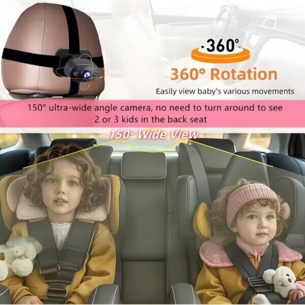 4.3 inch screen baby car camera with easy installation