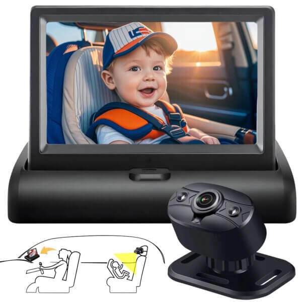 4.3inch Baby Car Camera for Backseat HD Easy Setup Carseat Camera Rear Facing Infant in the Car
