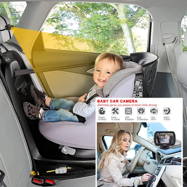 HD baby car monitor camera for rear facing infant seat
