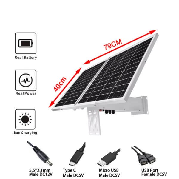 SNOSECURE 160W Off-Grid Solar Energy Storage System with 120Ah Lithium Battery for Island, Farm, Lighting & 4G Router Power 02