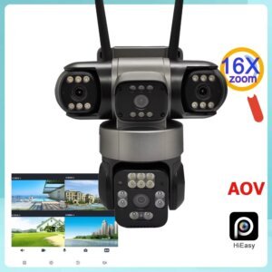 SNOSECURE AOV 4-lens solar security camera for outdoor surveillance