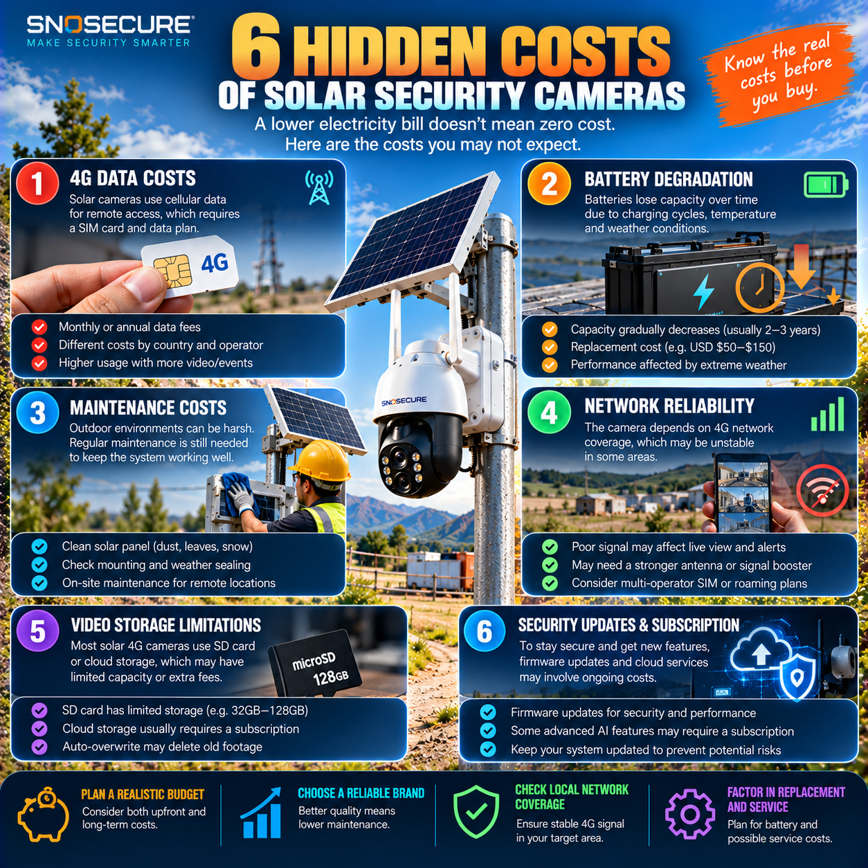 Solar 4G security camera applications for farms, construction sites, logistics and remote infrastructure.