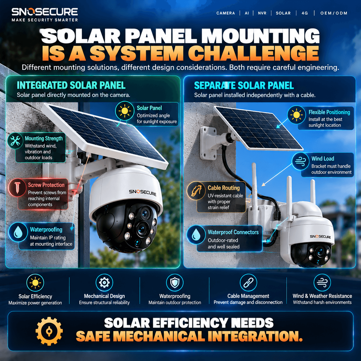 SOLAR EFFICIENCY NEEDS SAFE MECHANICAL INTEGRATION.
