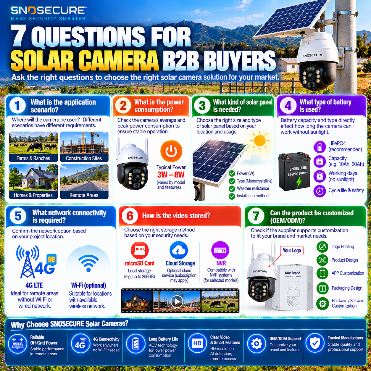 Seven questions for B2B buyers sourcing solar-powered security cameras